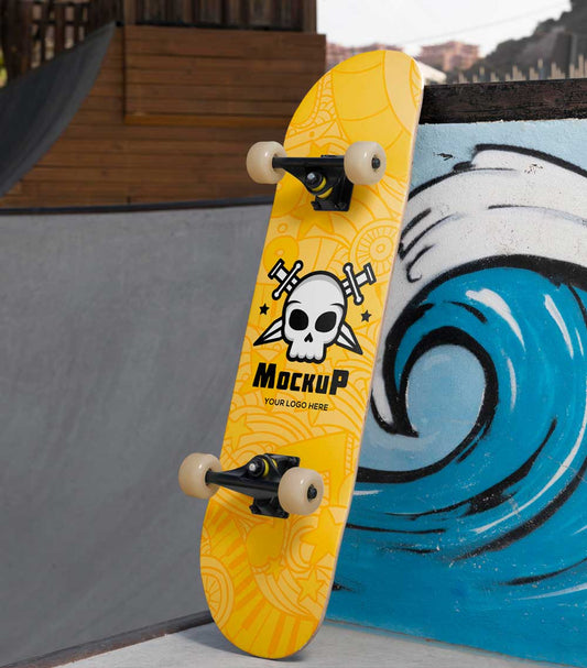 Yellow Skull Skateboard